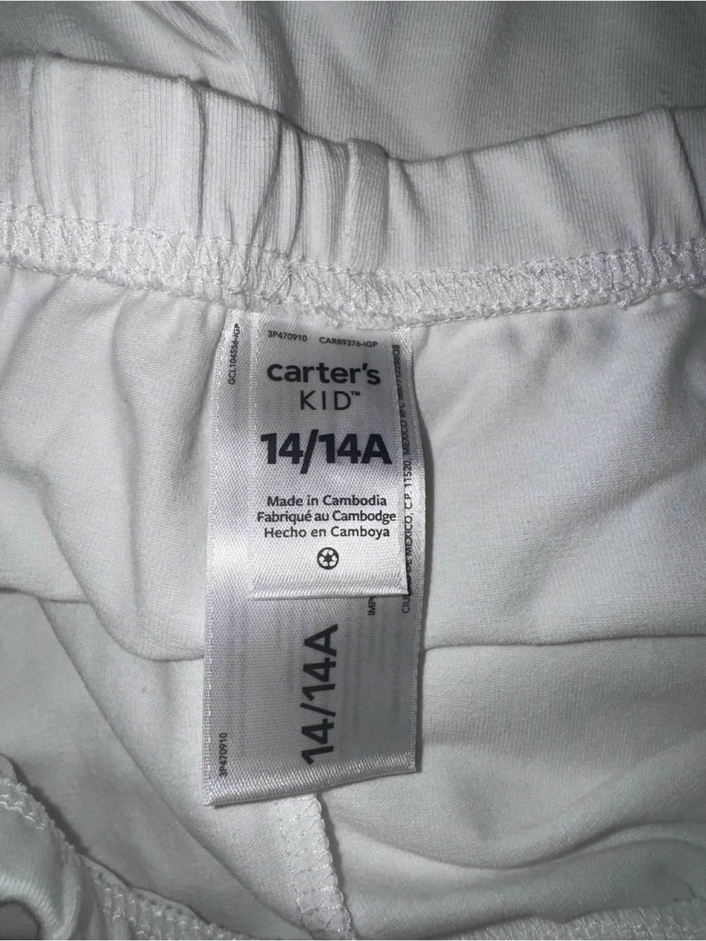 Carter's White Elastic-Waist Girls' Shorts